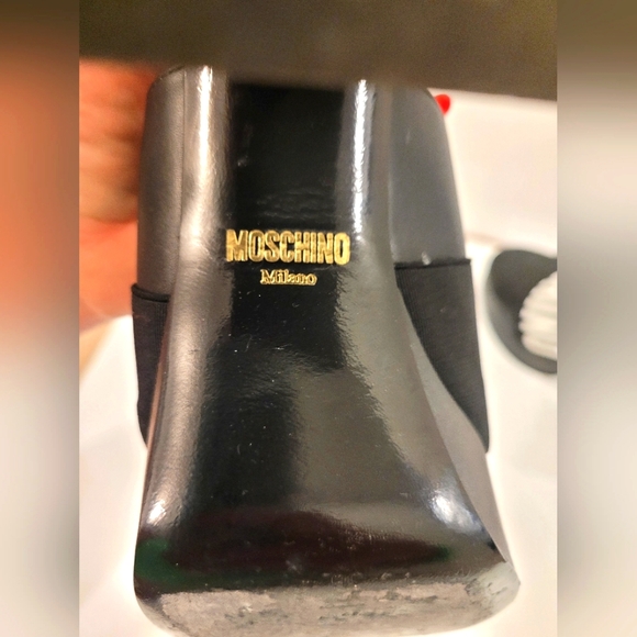 Moschino open toe platform mule pumps, size IT36, black, US 4.5 - Picture 9 of 14